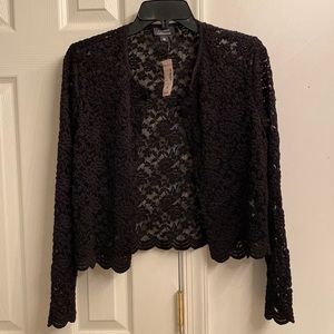 Dress Barn Cute black lace sweater top.